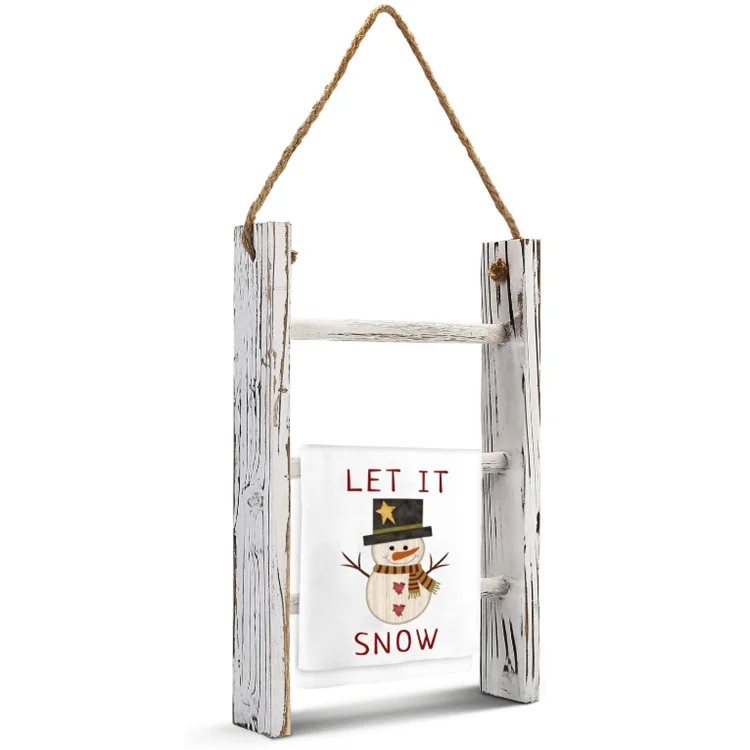 Decorative Rustic Vintage Blanket Storage Ladder Organizer Towel Rack