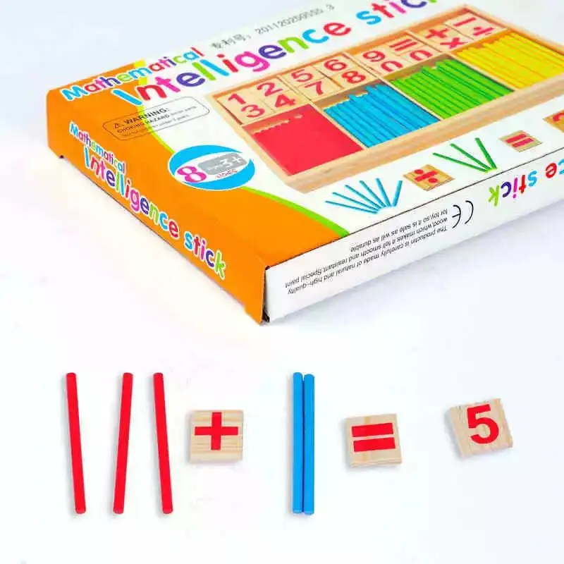 Children Wooden Digital Counting Stick Toy Math Puzzle Toys Counting Montessori Early Learning Toddlers Intelligence Develop Kid