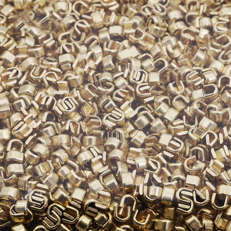 u-shaped brass zipper pin and box zipper top stop for Garment Stop Of U Shape Zip Stopper Zipper Top Stop metal strap end