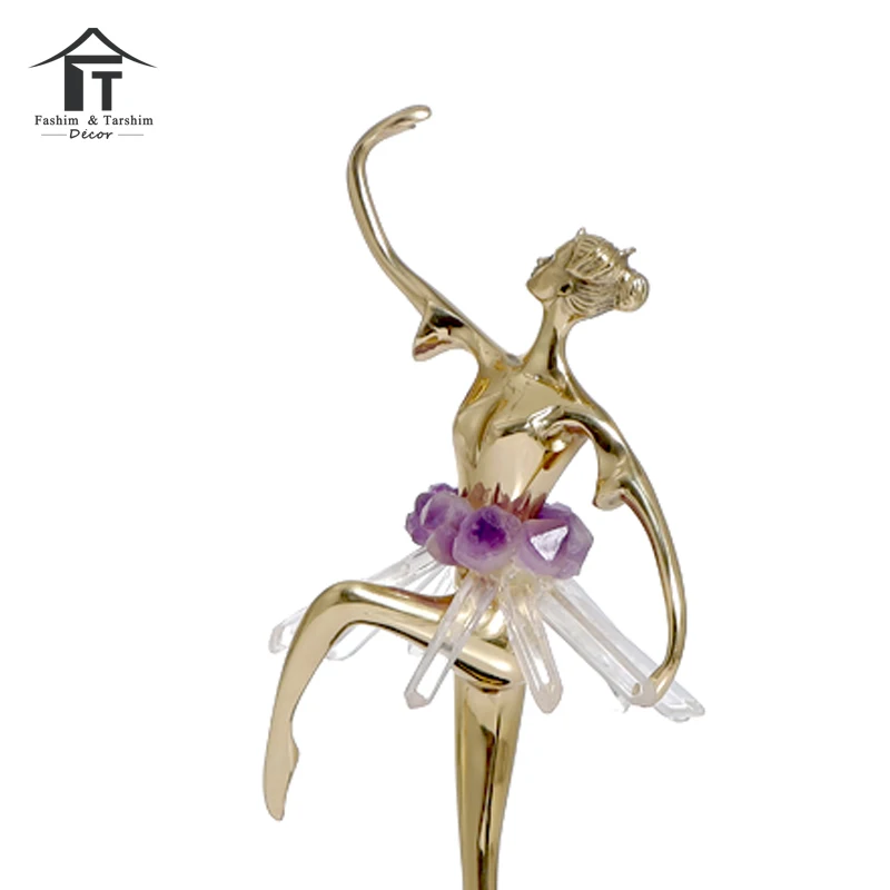 Wholesale Living Room Decor Accessories Gold Dancing Girl Sculpture Interior Decorations For Home