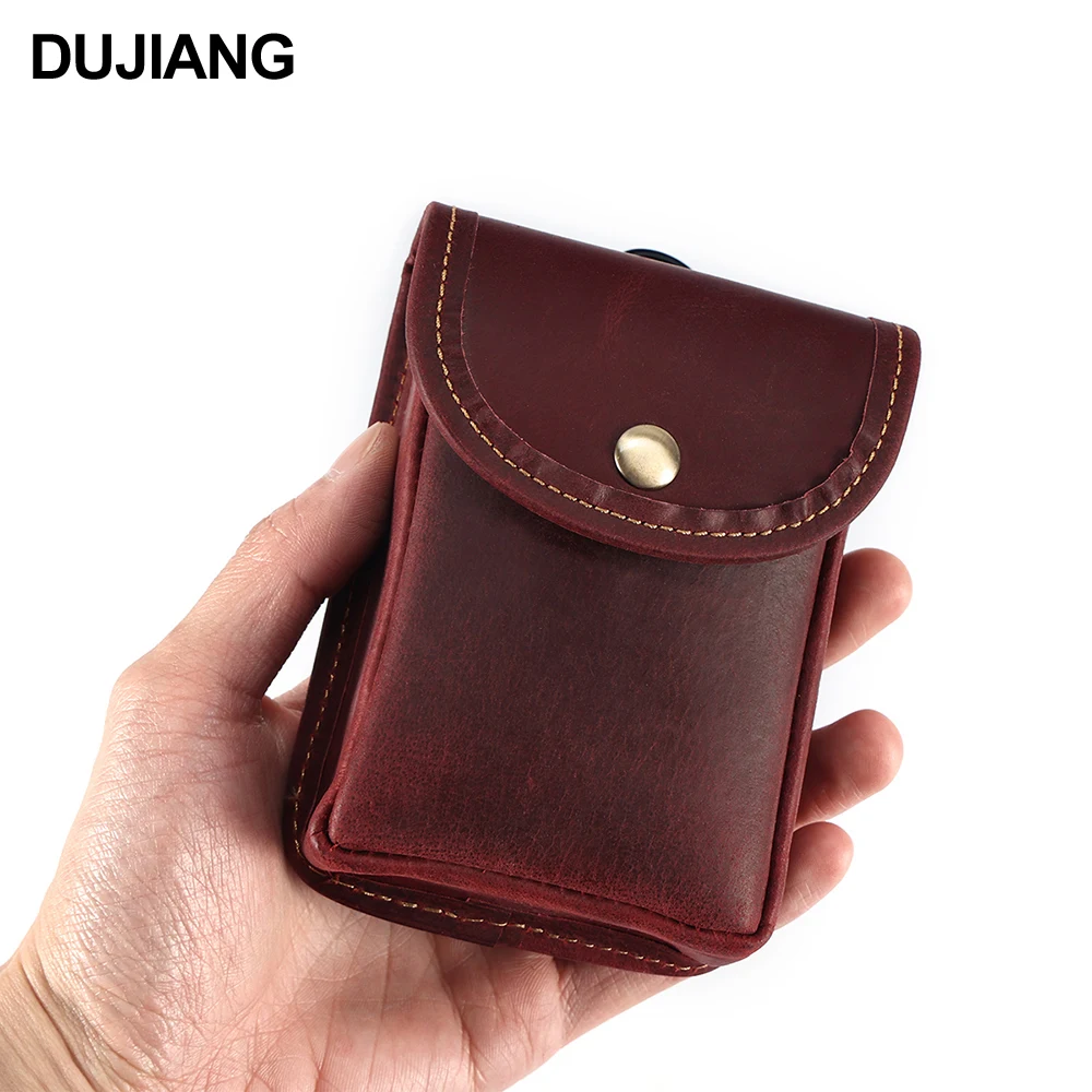 Unisex Factory Customised Crazy Horse Leather Waist Bag Mini Multifunctional Genuine Leather Coin Purse Belt Pattern Wallet