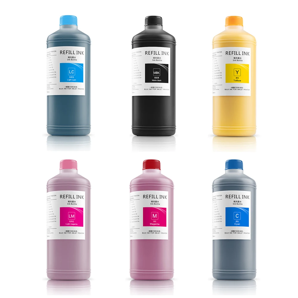 Ocbestjet 1000ML/Bottle Universal Art Paper Ink For EPSON TX800 XP600 DX5 DX6 DX7 Printer head