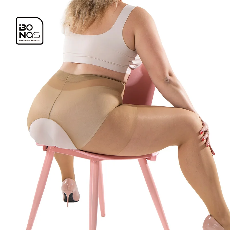 BONAS 20D Plus Size Open Stockings Nylon pantyhose Fat Ladies Sheer Tights High Elasticity Control Top