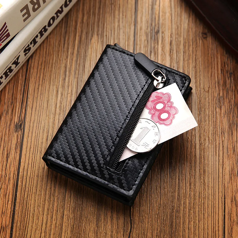 Wholesale Slim Wallet RFID Blocking Automatic Pop Up Aluminium Credit Card Holder magnet locker