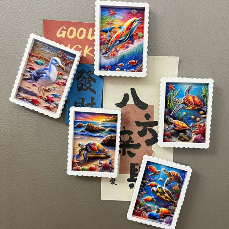 Custom logo resin 3d printing travel gift stamp france souvenirs paris fridge magnet for collection