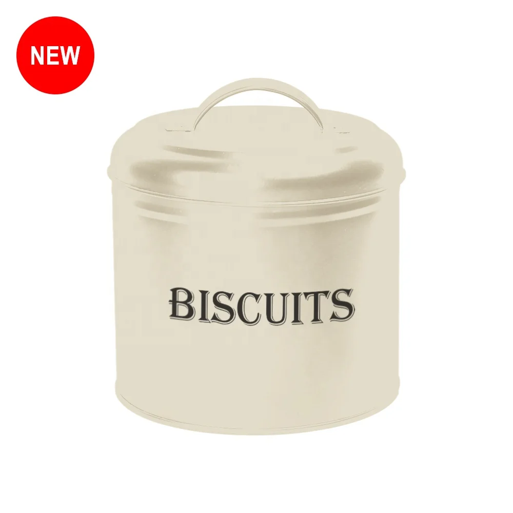 Christmas Round Biscuit Tin With Airtight Lid Custom Storage Cookie Tin Metal Biscuit Tin Container