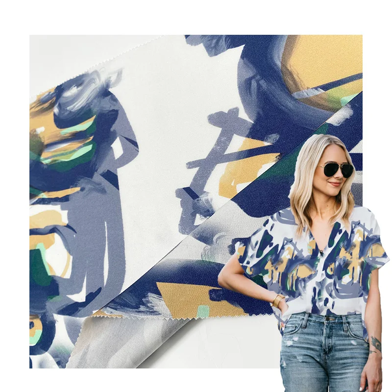 Manufacturer viscose digital printed fabrics rayon print tencel 100% lyocell fabric for blouse and dress