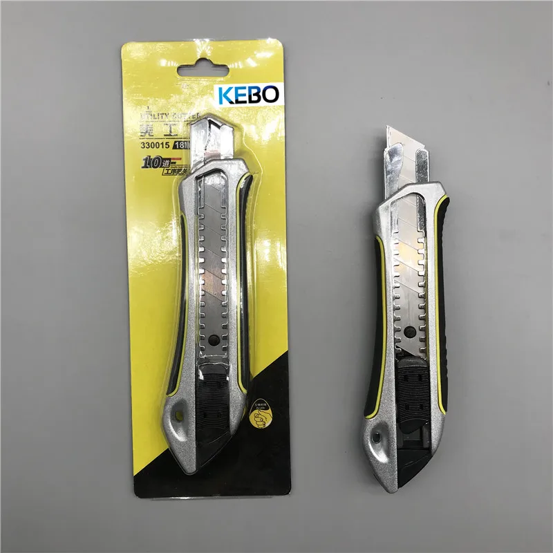 Walmart hot sales Zinc box cutter sliding blade utility safe snap off blade knife