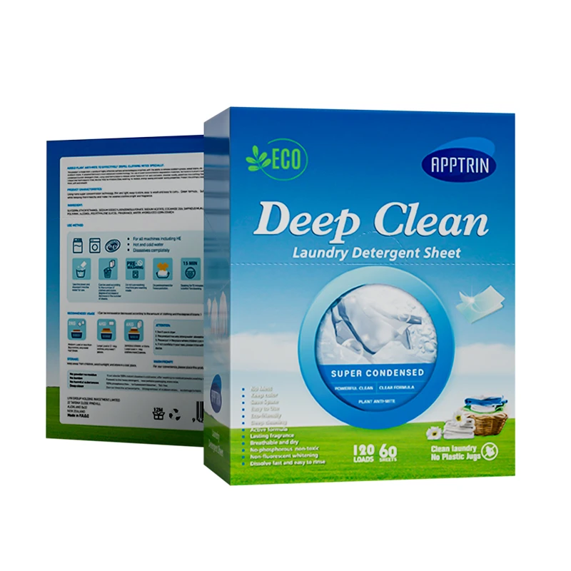 Factory Price Wholesale Custom Eco-Friendly Disposable Laundry Strips Biodegradable Detergent Sheets Convenient Sustainable