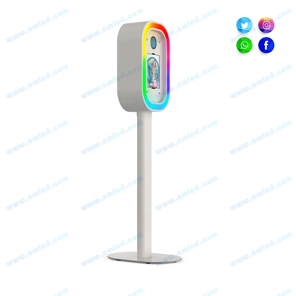 Portable Ipad Dslr oval Photo Booth With Music Light 10.2'-12.9 Inch Ipad wedding Photo Booth Shell With Flight Case
