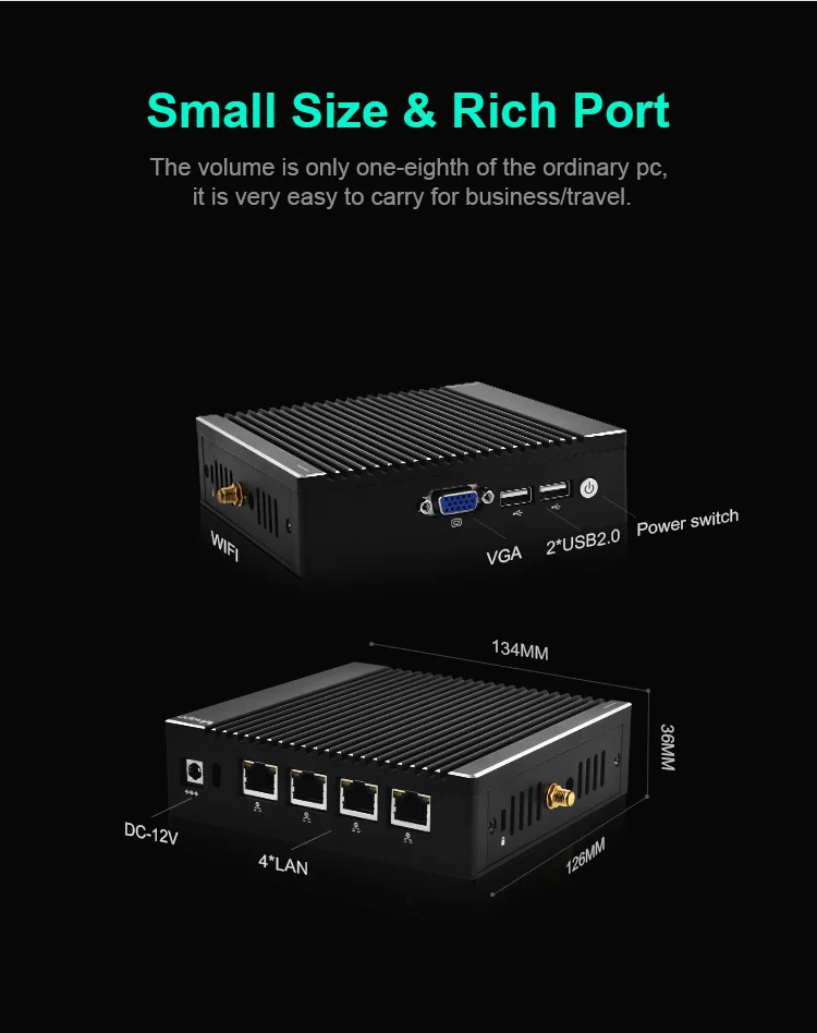 
Mikrotik Router Firewall mini pc 4 NIC LAN Support Power On Wake-On-LAN Soft Router Pfense OS 12v Mini Linux Computer 