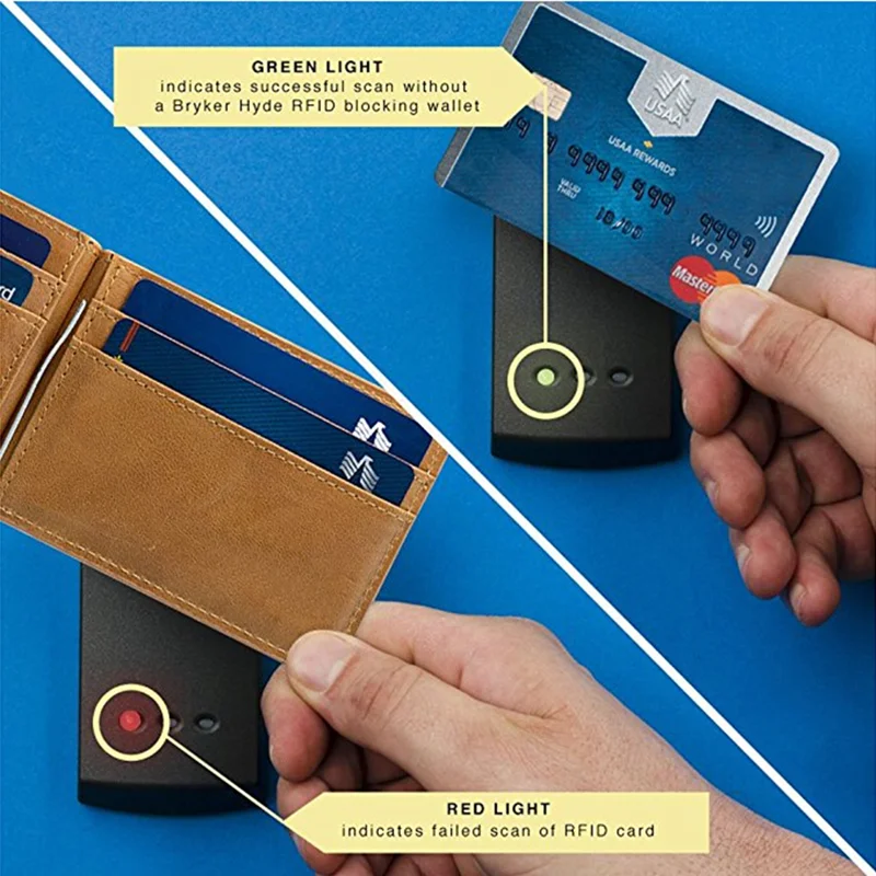 New design custom logo made mens rfid leather wallet