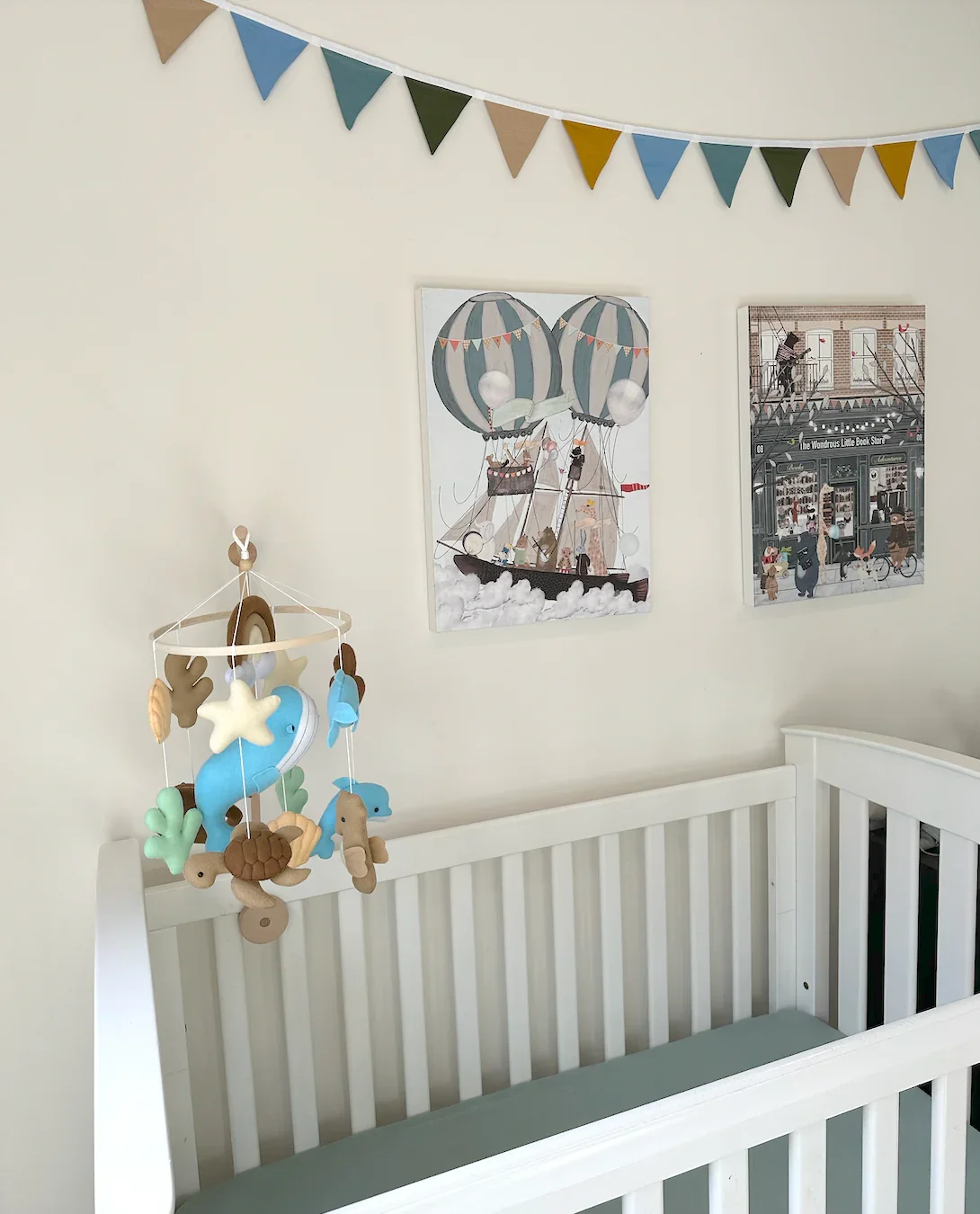 custom educational toys 0-12 months ocean big blue bed musical wool felt baby decor nursery crib mobile for baby cot