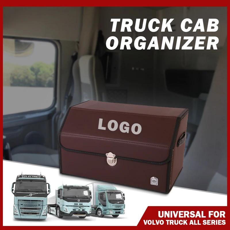 Customized Detachable Folding Leather truck trailers  Car Storage organizer box for Sitrak Volvo MAN KAMAZ DAF