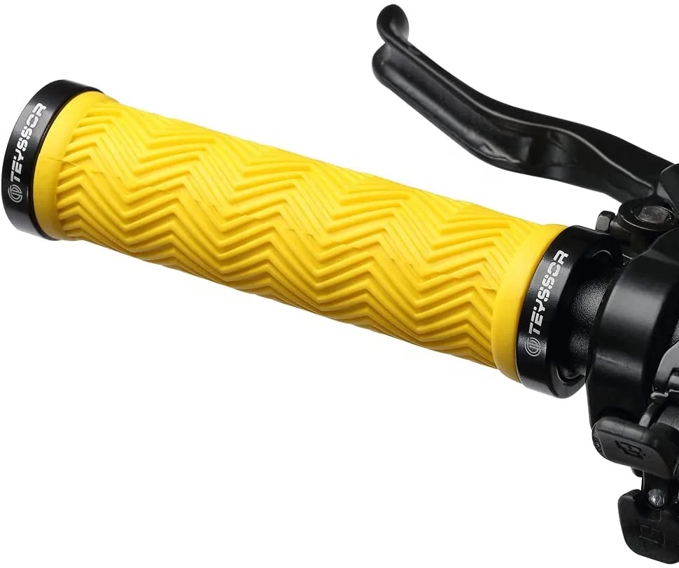 pink silicone gel lock on anti slip handlebar mountain bike dirtbike motocross grips brown with bar ends