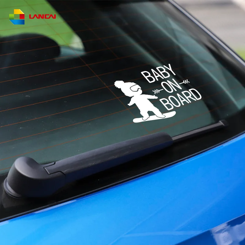 Baby on board personalised stickers baby on snowboard vinyl custom car window decal