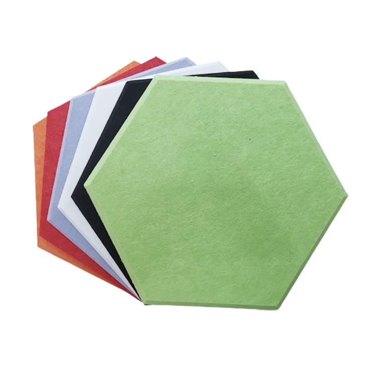 9mm Thick 100% Polyester Fiber Wall and Ceiling Decor Hexagon Acoustic Panel