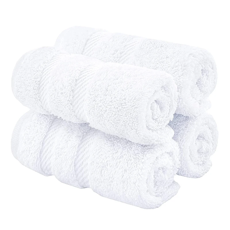 13*13 inch Super Soft Absorbent 100% Turkish Cotton 4 Piece Washcloth Set for Bathroom Body Face
