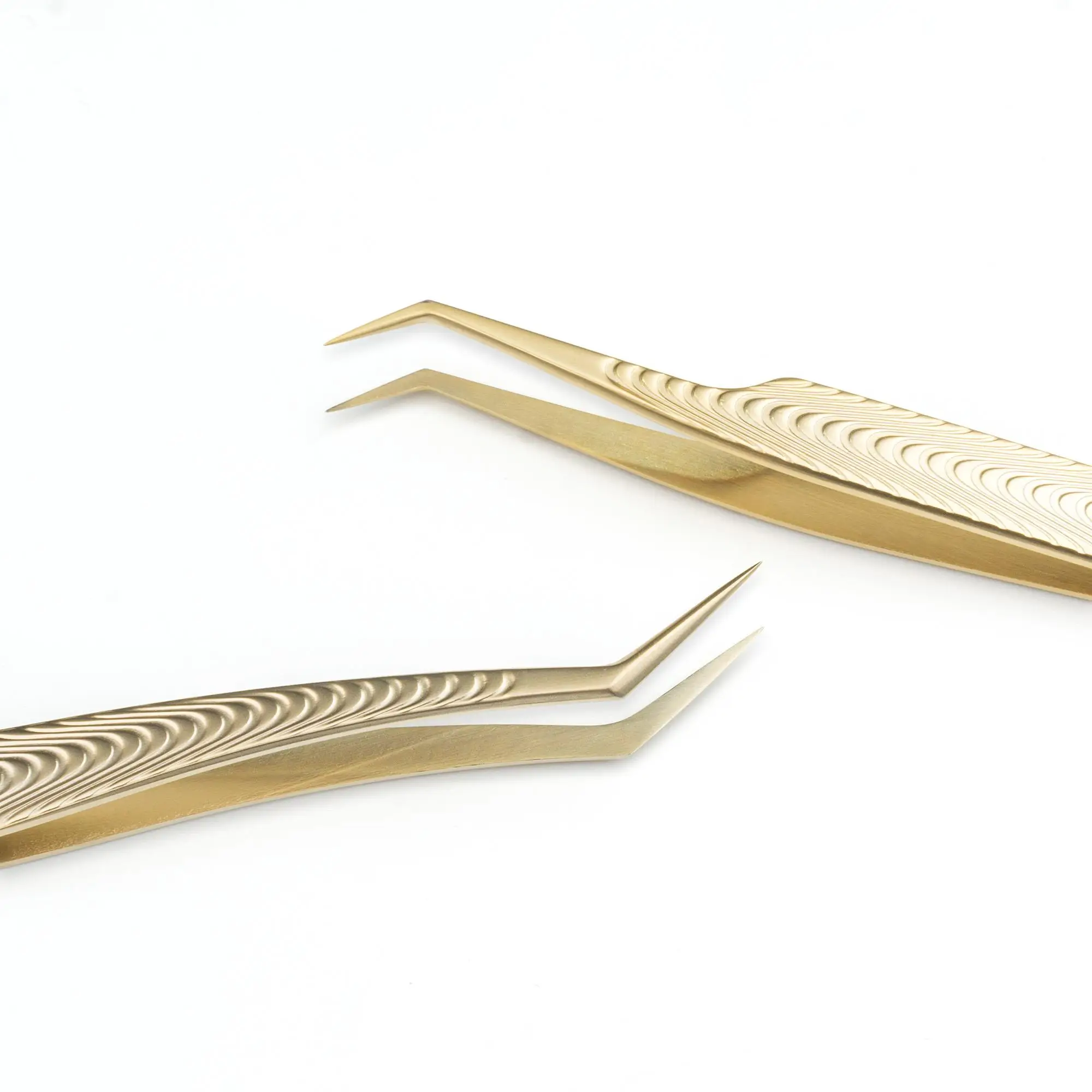 Custom Private Label 3d lash extension tweezers golden eyelash extensions tweezers