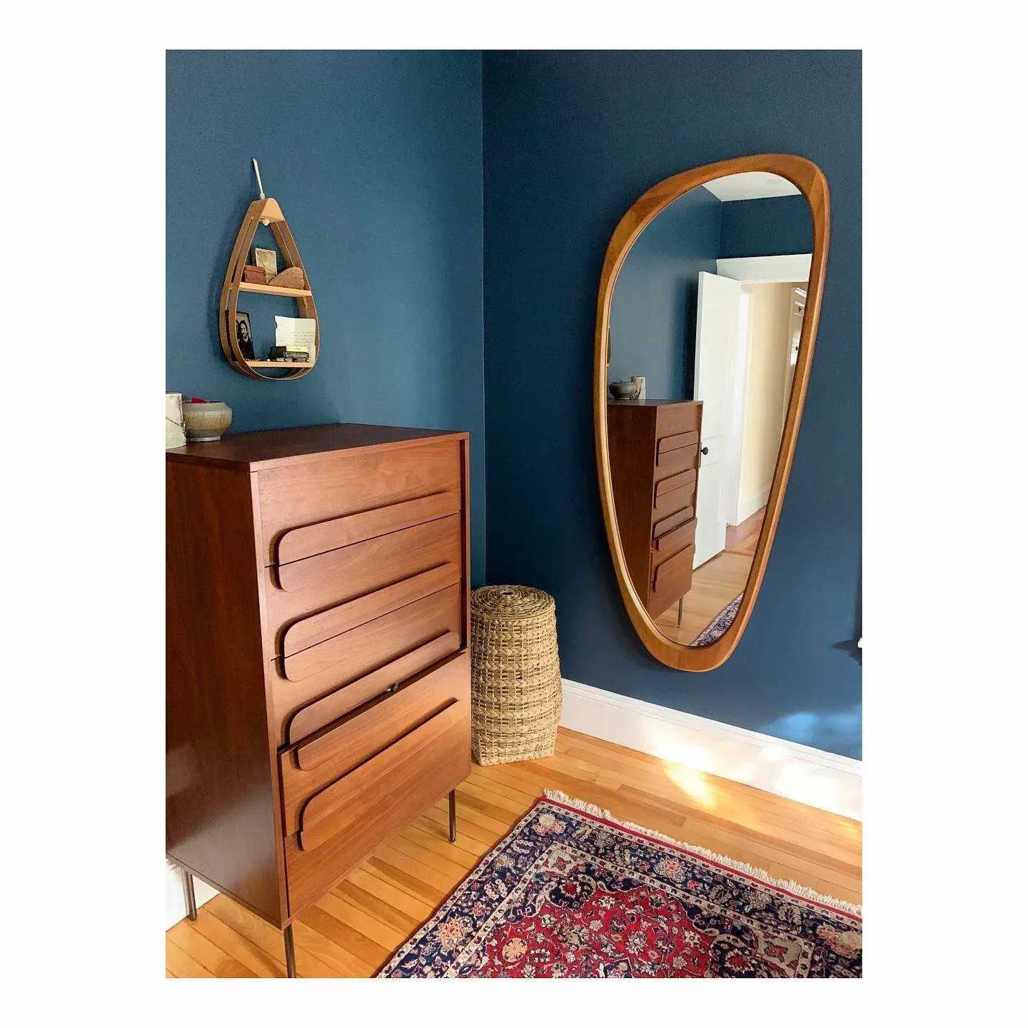 Wall Wood Frame Full Length Mirrors Bamboo Framed Floor Stand Decorative Carved Dressing Wooden Mirror