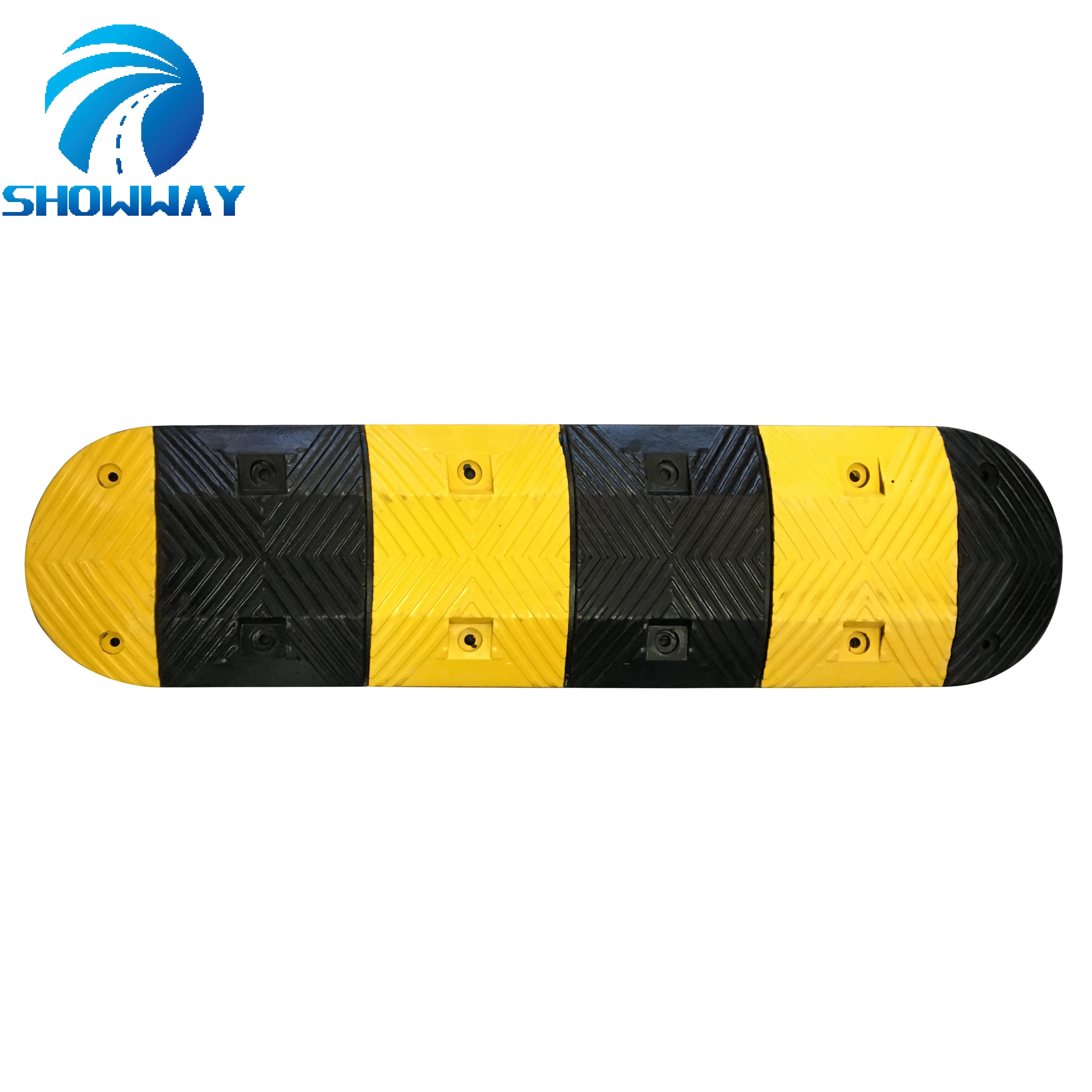 Yellow black rubber long service life speed bump