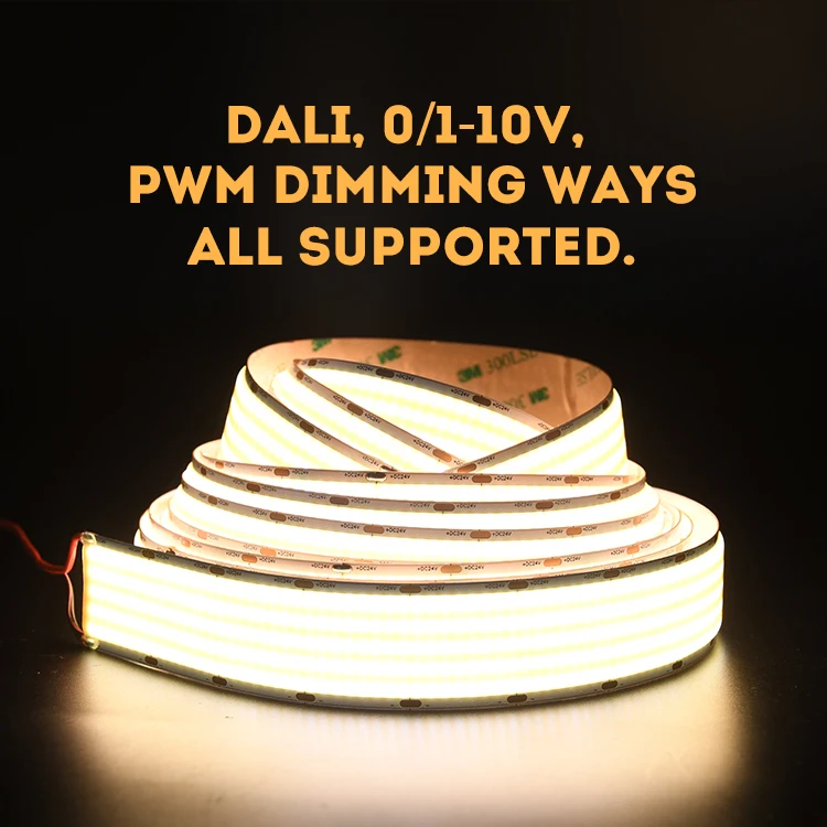 Super Wide 40W Flex Cob Led Strip DC24 1600 chips 30mm 5 Row Dimmable RA90 High Lumen Super Bright Big Power Led Ribbon Rope