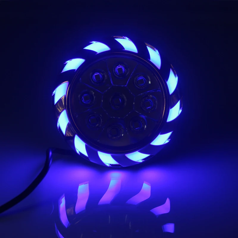 Colorful 9-light LED motorcycle rearview mirror headlight 12V electric vehicle external light motorcycle modified spotlight
