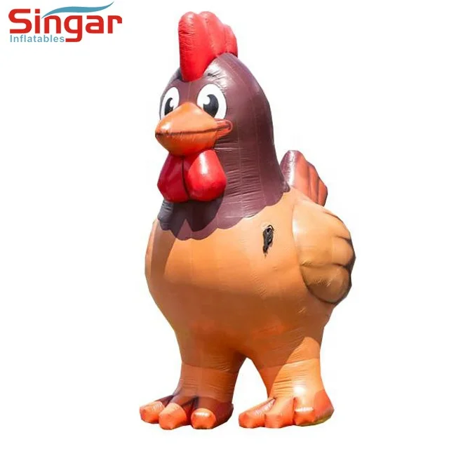 5mH Yellow advertising chicken inflatable cartoon animal,free blower inflatable big cock cartoon