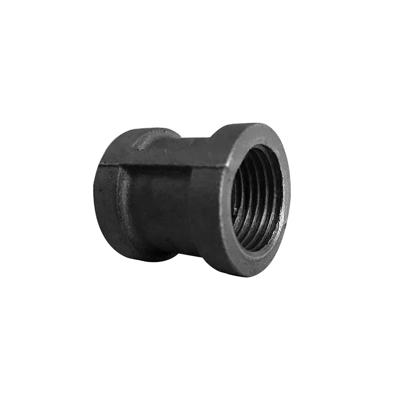 Material Black Malleable Iron Socket BSP thread female banded connector home decor tube Malleable iron pipe fittings