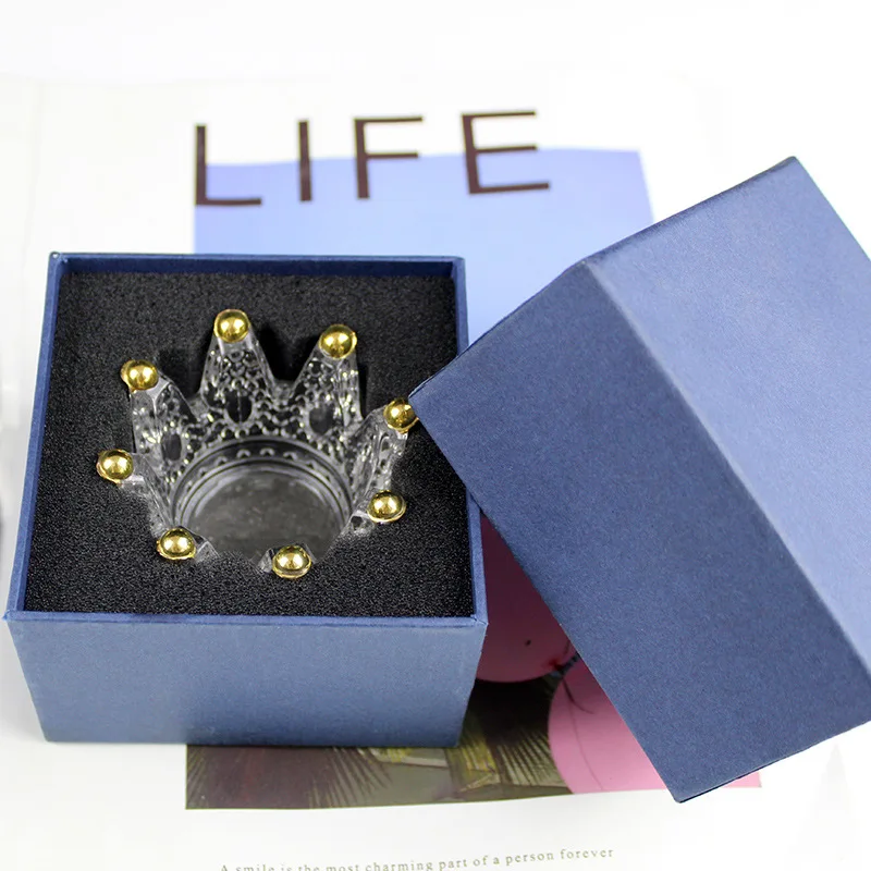 luxury glass candle recipients Crystal glass jars for candle Lotus Glass Dappen Dish with lid Nail Acrylic Liquid Dish