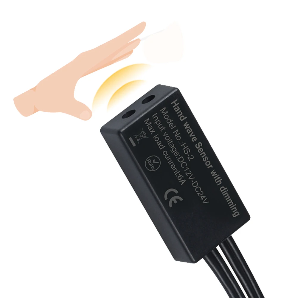 HS-2 DC12V-DC24V 6A hand wave sensor switch with dimming function Intelligent induction dimmer Hand Wave Sensor with Dimming