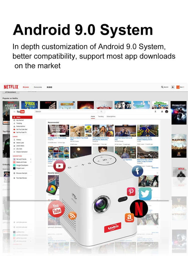 Фабричный смарт-проектор sky 010 Led DLP мини карманный проектор Android WIFI Портативный лазерный для 4K 3D кинотеатра