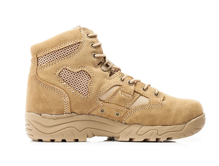 High Quality Men Genuine Leather Desert Tactical Safety Russian Shoes Combat Boots Brown