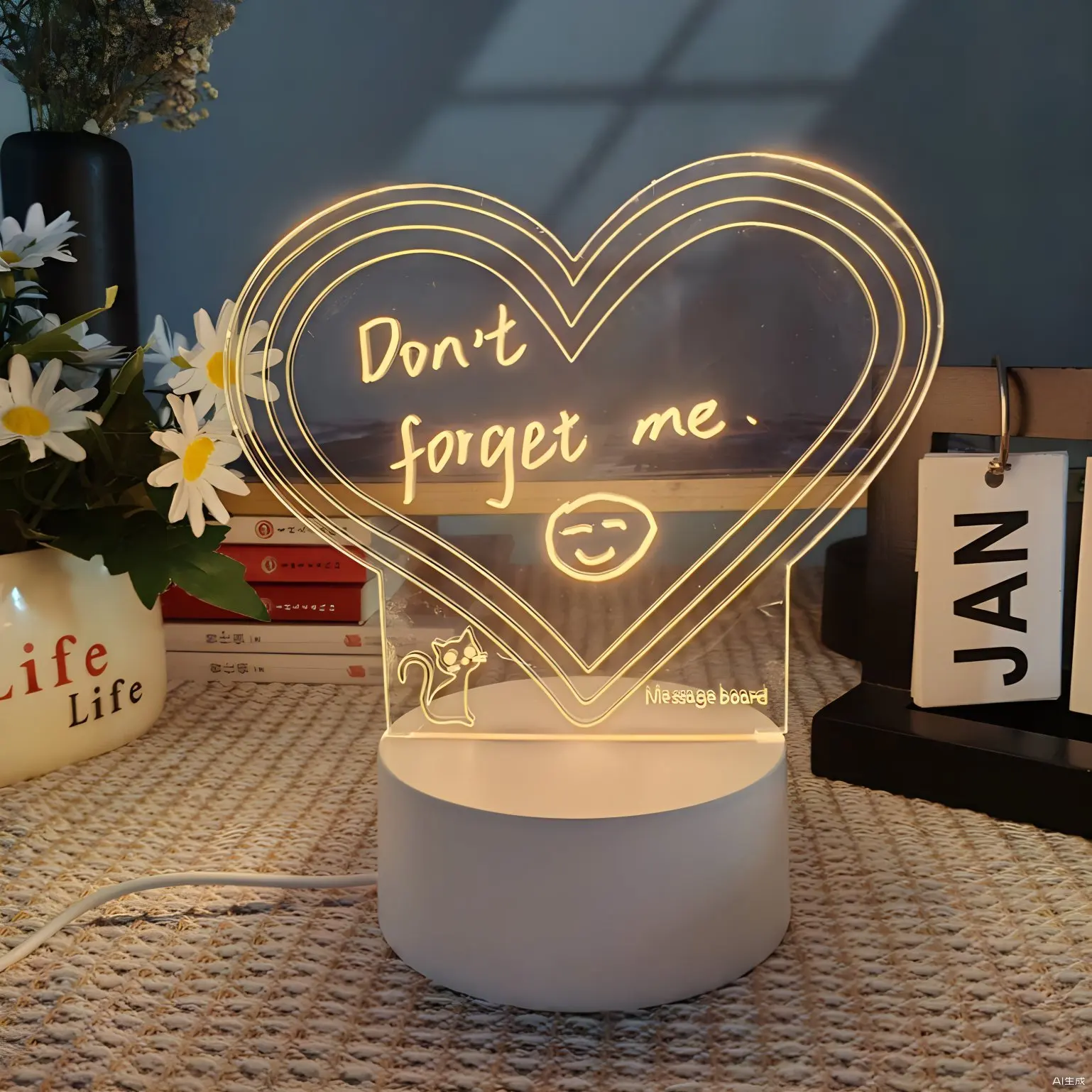 Diy 3D СВЕТОДИОДНЫЙ Ночник подарок пустой свет креативная перезаписываемая акриловая доска для заметок светодиодный перезаписываемый ночник с доской объявлений