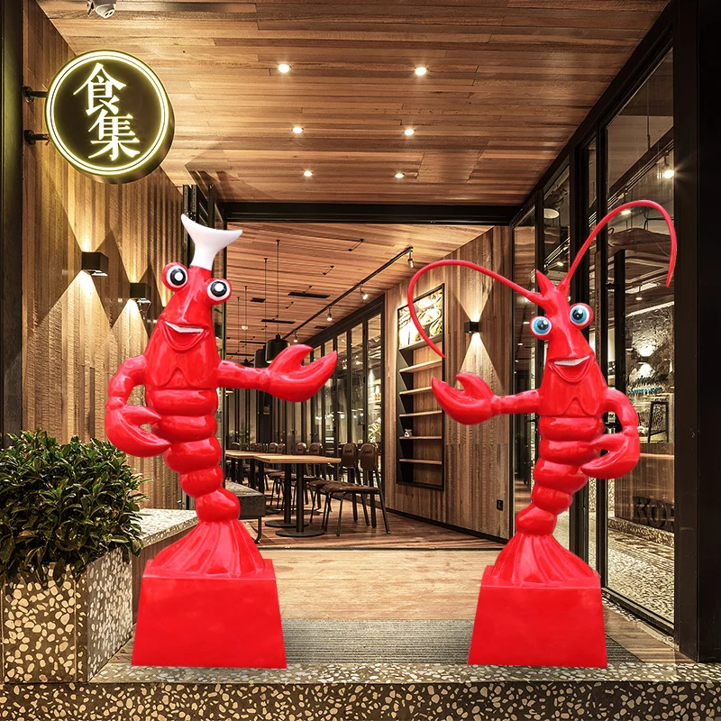 Hot Sale Animal Figure Resin Lobster Crab Statue Seafood Restaurant Greeting Outdoor Decoration