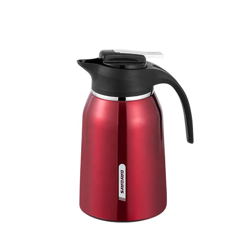 Daydays 1000ml coffee pot stainless steel PINK Glass Refill thermal jug vacuum flask