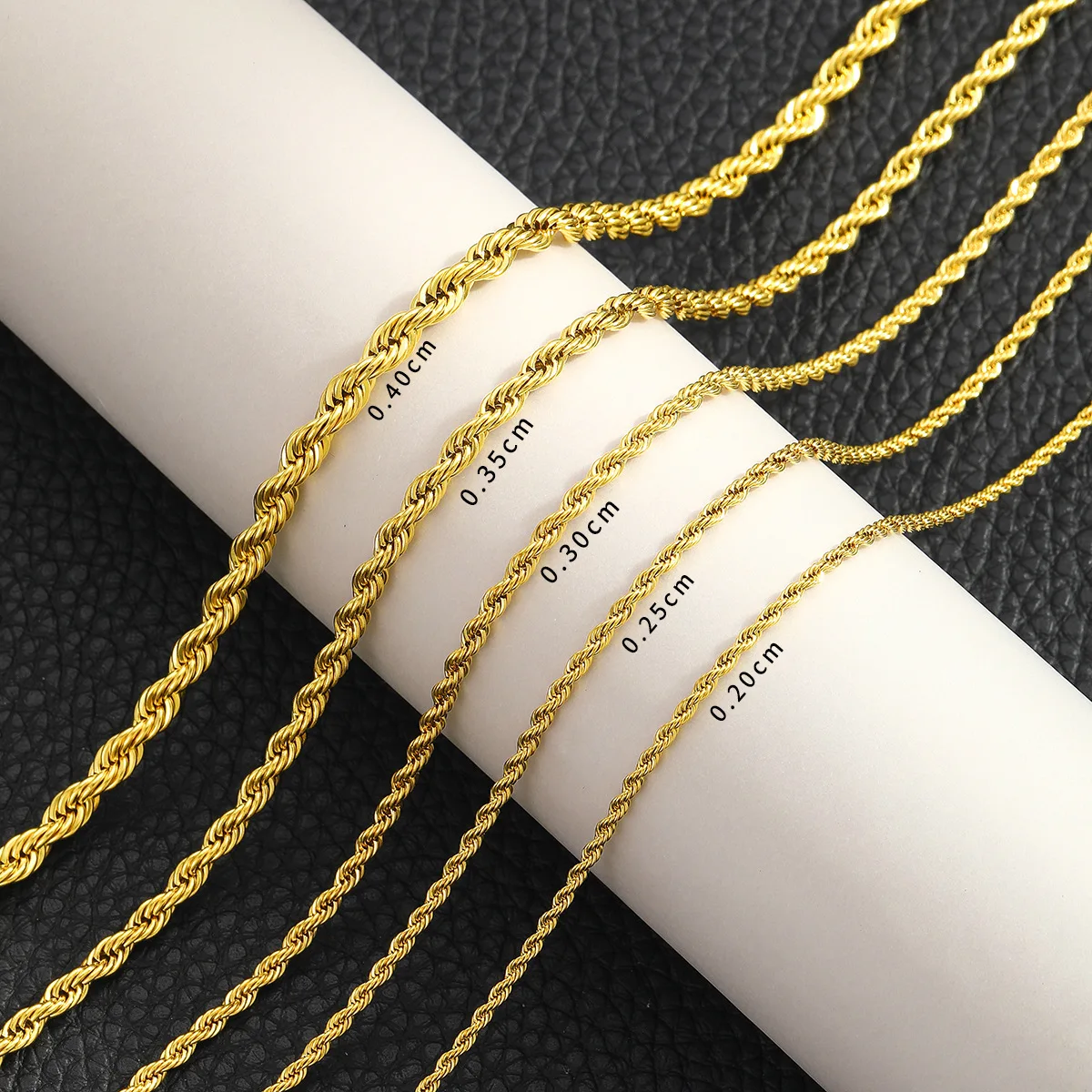 2/3/4/5/6mm Rope Chain Necklace Stainless Steel Never Fade Waterproof Choker Men Women Jewelry Gold Color Plated Chains Gift