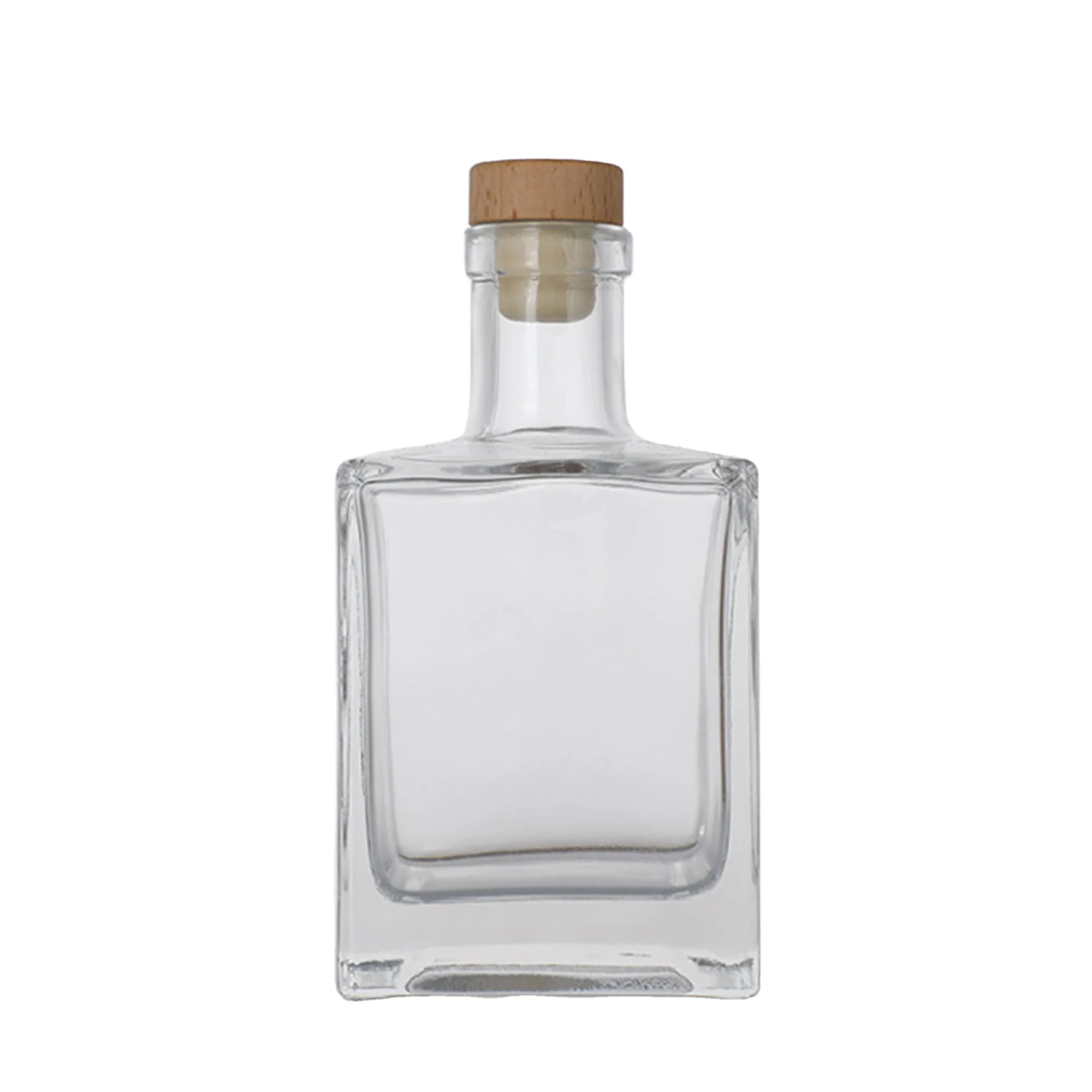 OEM Custom Recycle Package With Corks Customized Shape Brand Transparent Liquor Bottle Glass