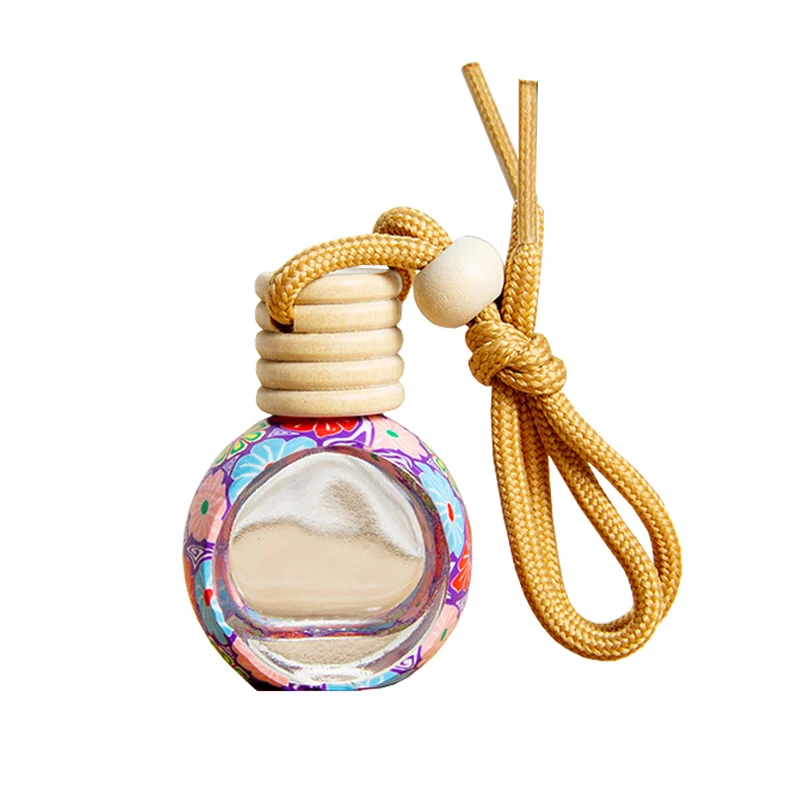 Factory Price Lovely Design Tyre Shape Clear Bottle Wholesale 8ml Polymer Clay Decorated Car Fragrance Bottle