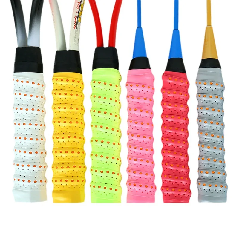 Best quality tennis overgrip PU material grips Double color thickened with punches Anti-slip overgrips