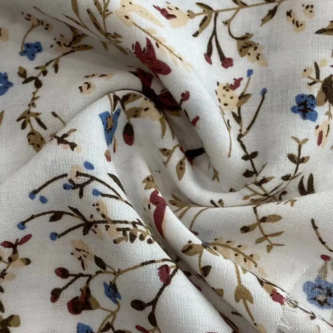 Rayon printed good price low 100% viscose fabric for women garmen