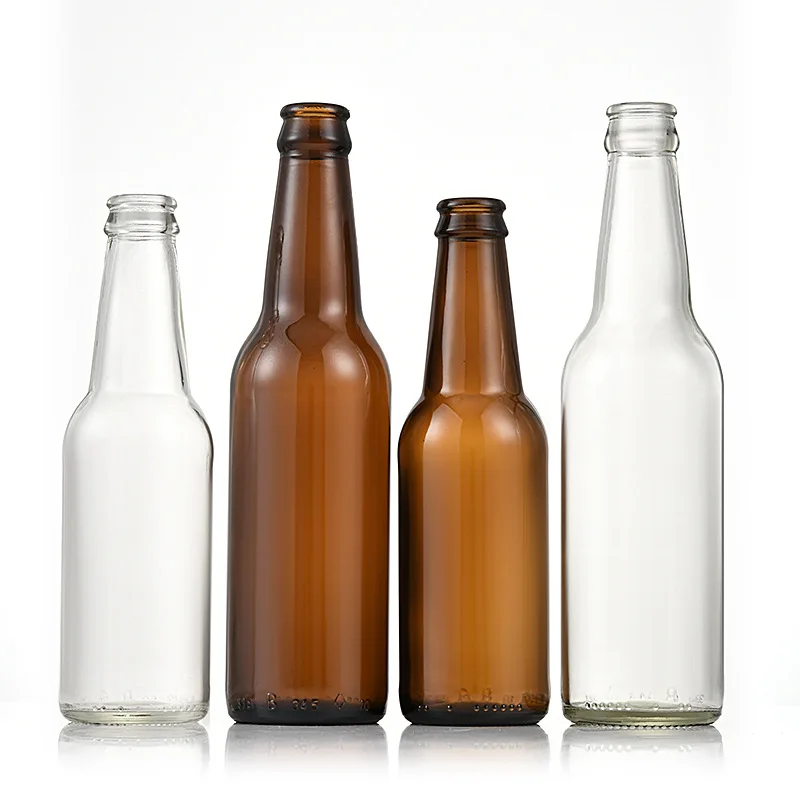 Hot Selling 250ml 330ml 500ml Amber Glass Beer Bottle with Metal Cap