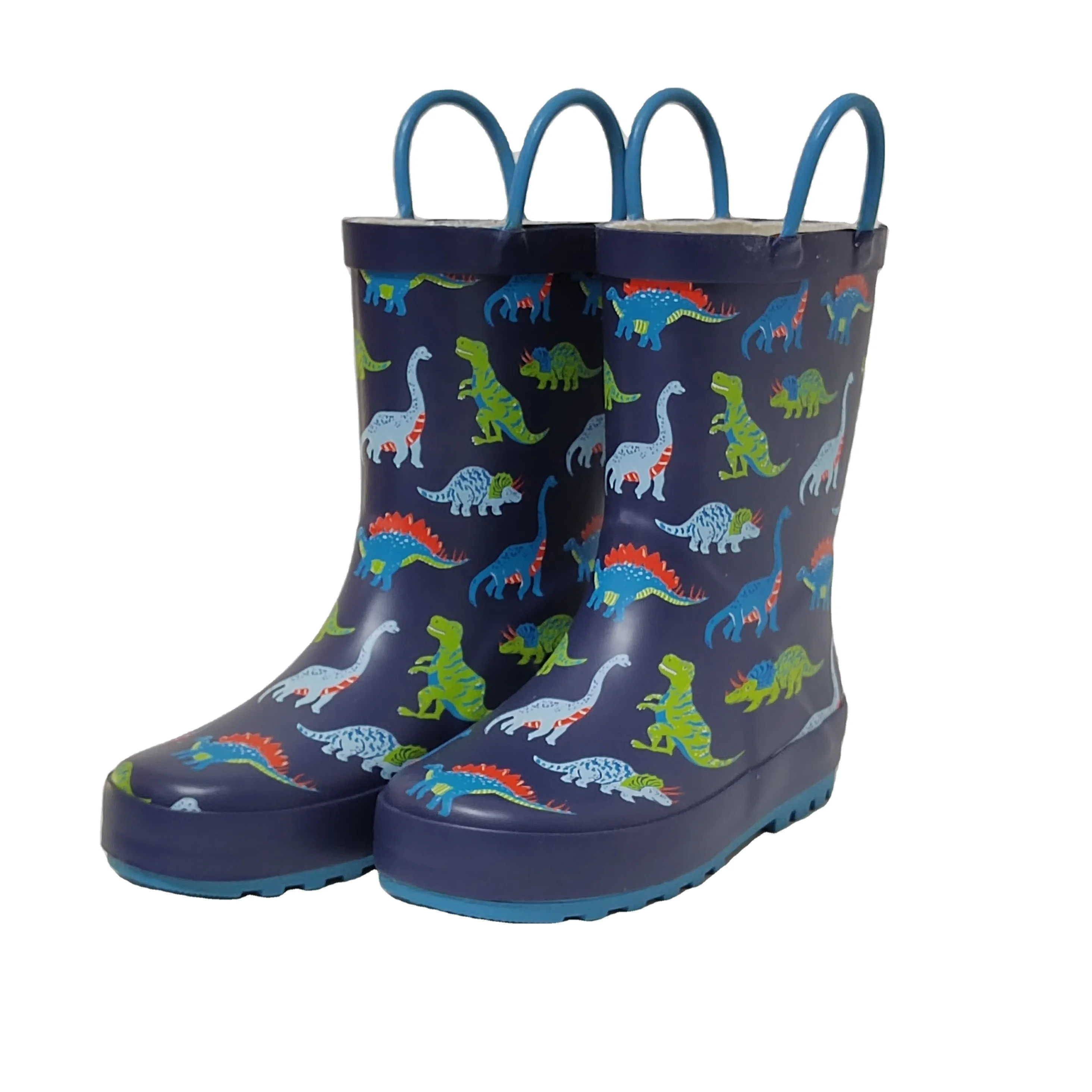 the most popular design dinosaur printed rubber rain boots for children