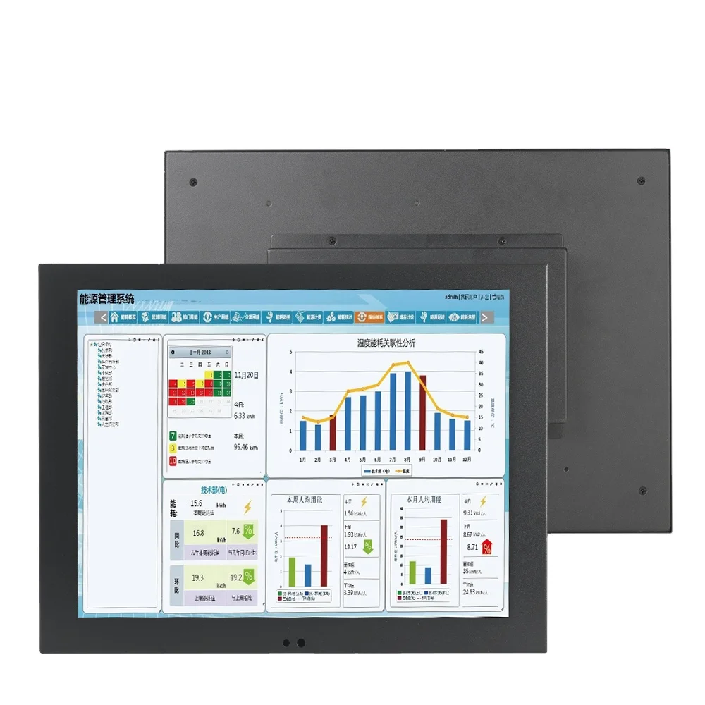 High quality 15 inch 1400*1050 positive screen industrial panel PC mini monitor with Resistive touch VGA interface factory Price