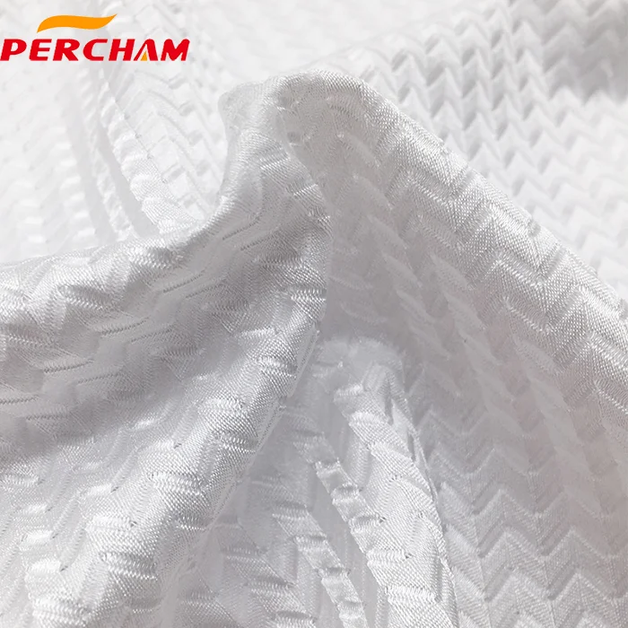 Polyester spandex luminous elastic jacquard breathable mesh quick drying sports cloth fabric for cycling jersey