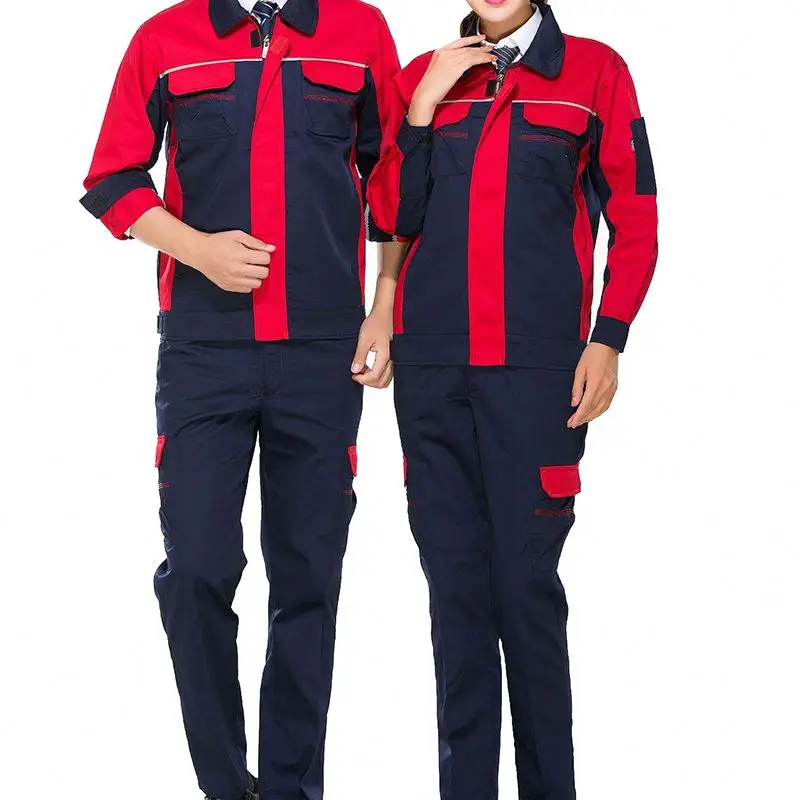 Stylish Two Colors Safety Workwear Man Clothes Work Place Electrician Workwear Uniform For Staff