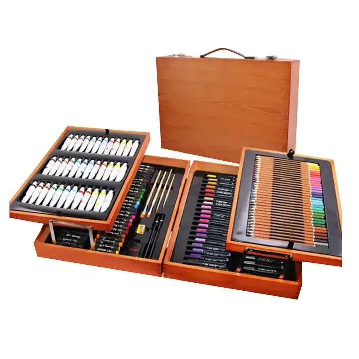 174 Pcs/Set Drawing Tool Kit With Box Painting Brush Art Marker Water Color Pen Crayon Kids Gift Art Supplies Stationery Set