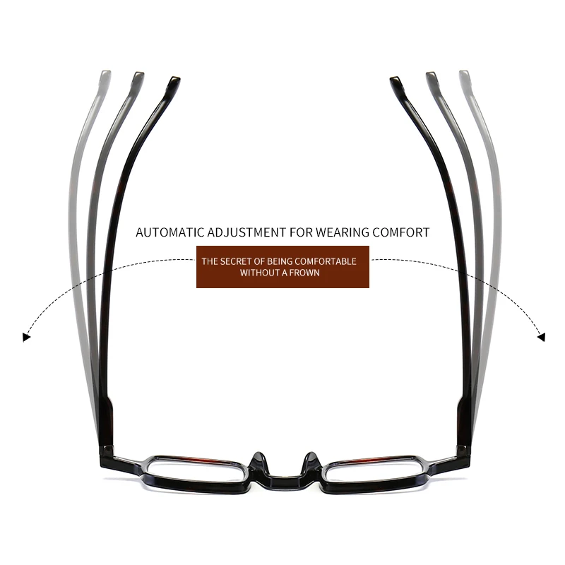 Vintage Square Plastic Frame Spring Hinges Blue Light Blocking Reading Glasses