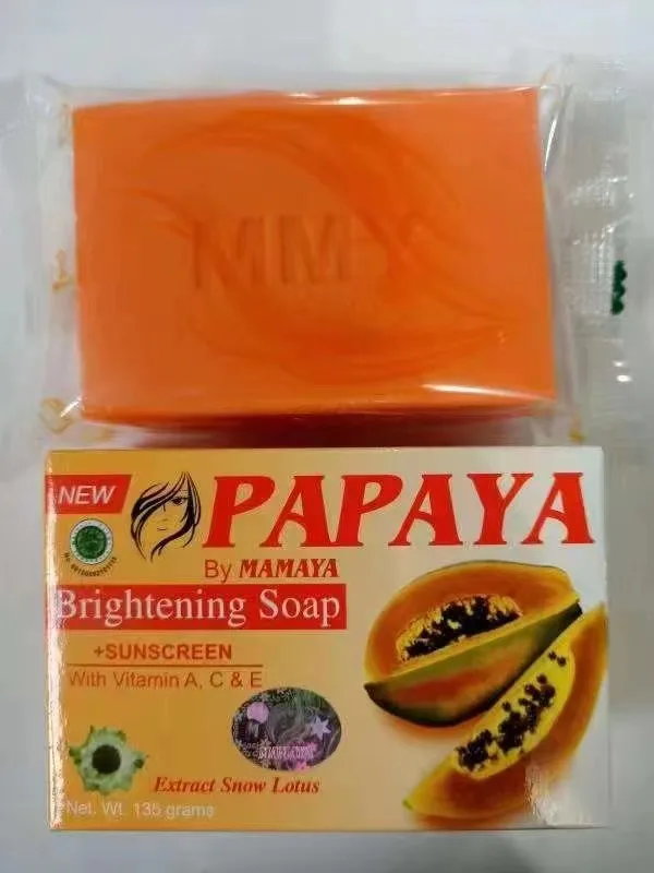 Papaya Soap Custom Herbal Lightening Exfoliating Skin Bath Toilet Soap Body Whitening Kojic Acid Papaya Soap