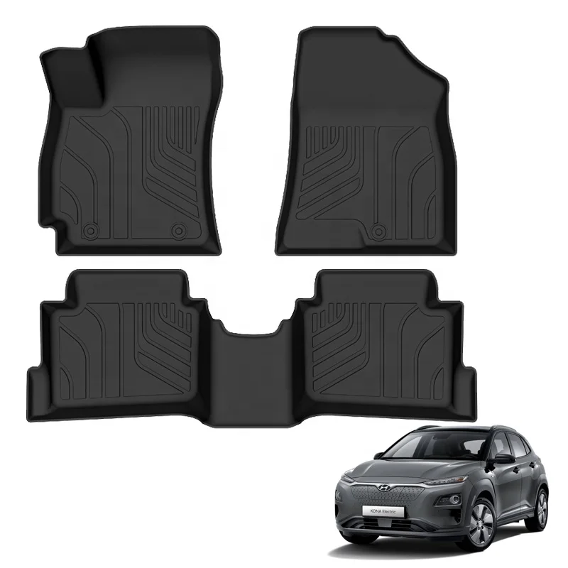 Custom Hot Sale 3D TPE Car Floor Mats Use For Hyundai Kona 2023 Interior Car Accessories Durable Floor Mats Factory Price